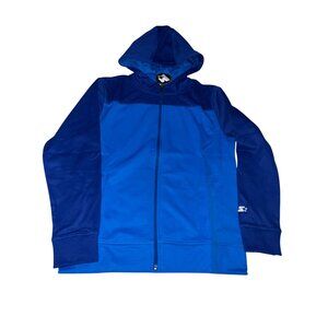 Starter Blue Full-Zip Hoodie Jacket L Polyester Boys  Athletic Wear